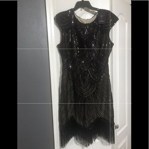 Black Evening Dress, with nude slip